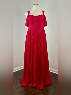 Christian Siriano Bridal for Azazie Red Romantic Greecian Evening Gown